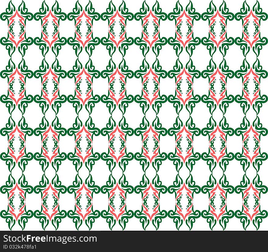 Abstract seamless wallpaper with floral decoration