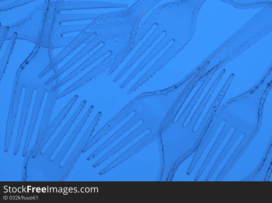 Blue background with creative fork