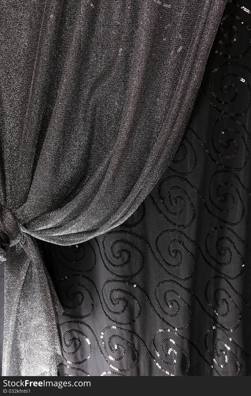 Dark texture of the curtains. Dark texture of the curtains