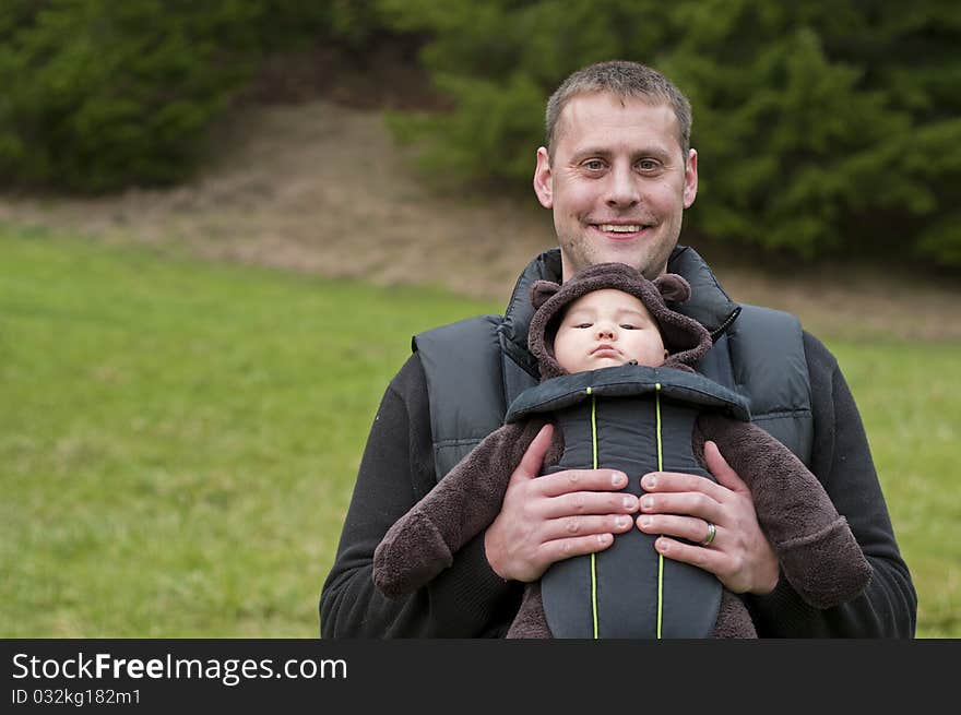 Father with Front Baby Carrier