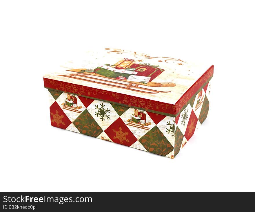 Christmas presents isolated against a white background