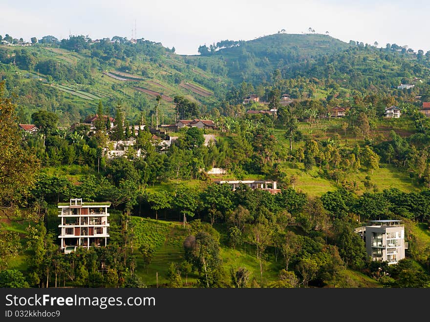 Village in the mountain located in west java, indonesia