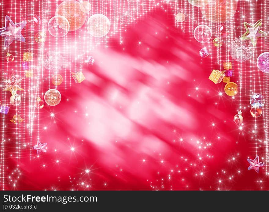 Christmas ribbon on boke background. Christmas ribbon on boke background