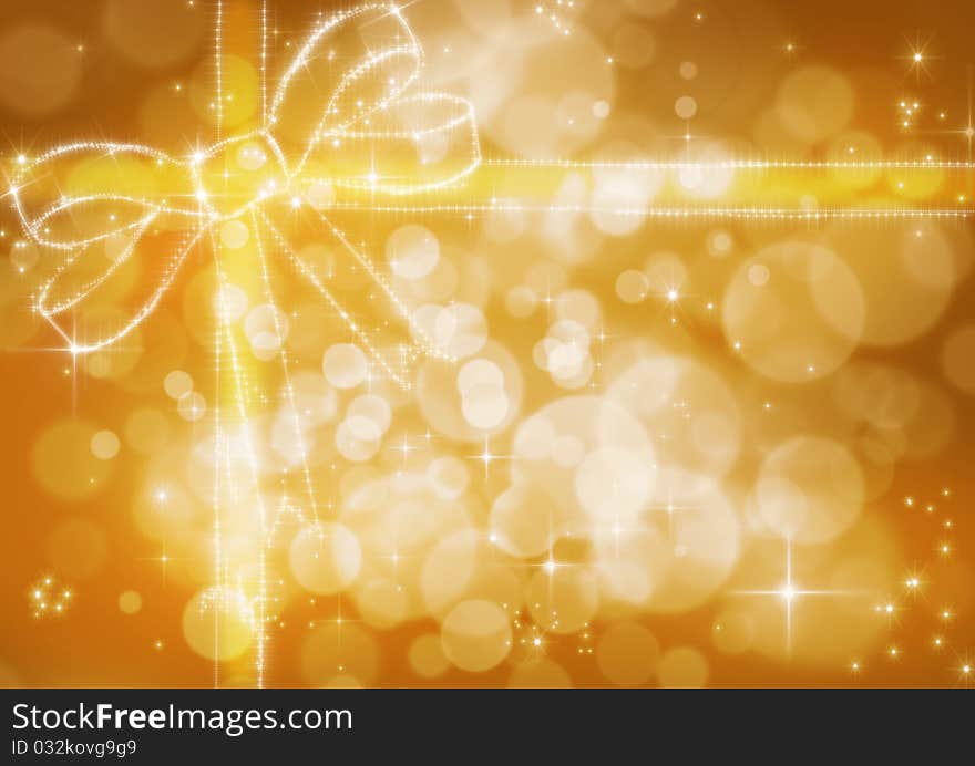 Christmas ribbon on boke background. Christmas ribbon on boke background