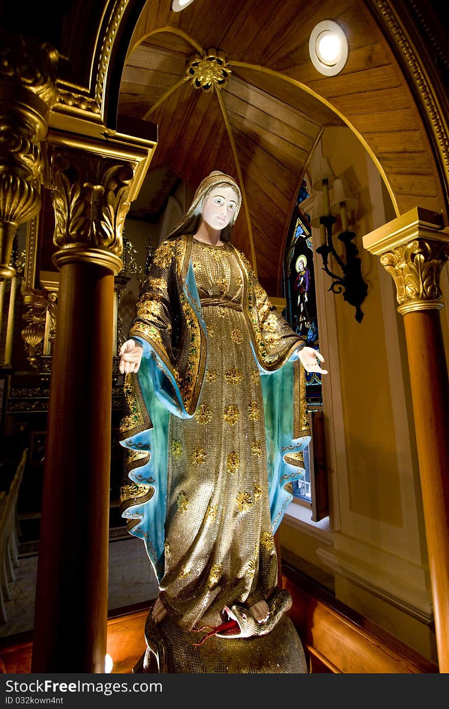 Beautiful statue in a Christian church