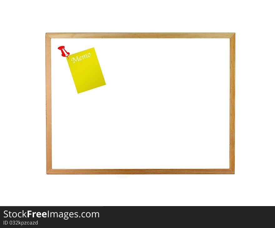 A white board isolated against a white background. A white board isolated against a white background