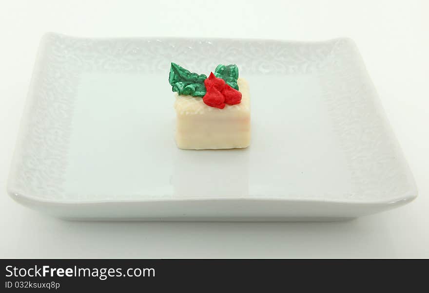 Single Petit Four On Plate