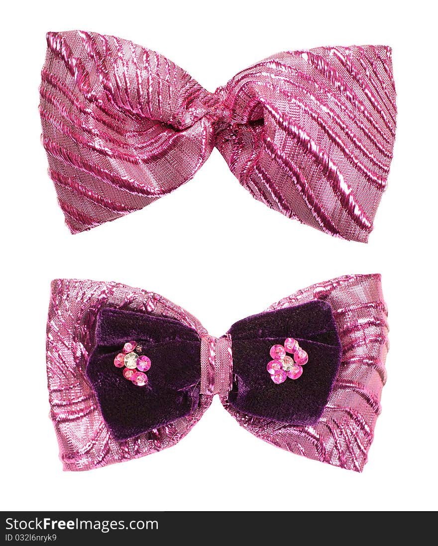 Pink Shine Bow Tie Isolated