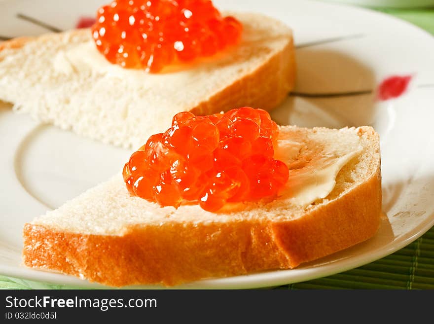 Sandwich With Red Caviar