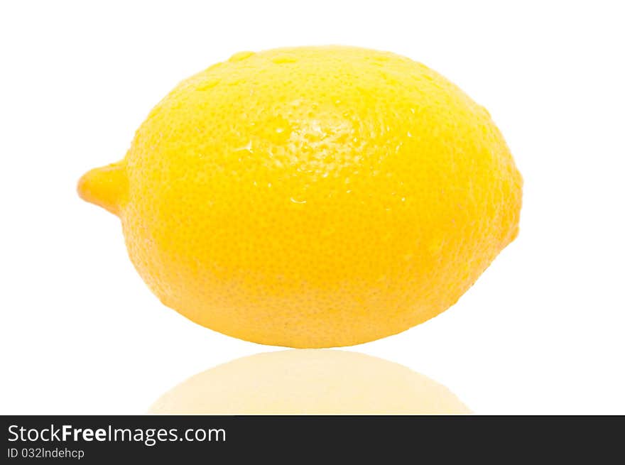 Studio shot of the lemon on white background