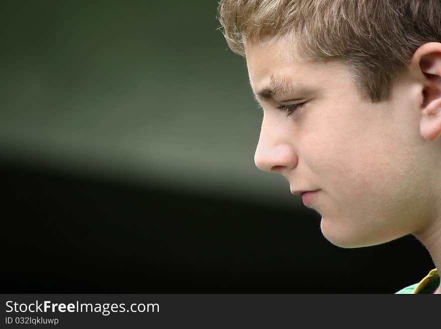 A boy portrait in the nature