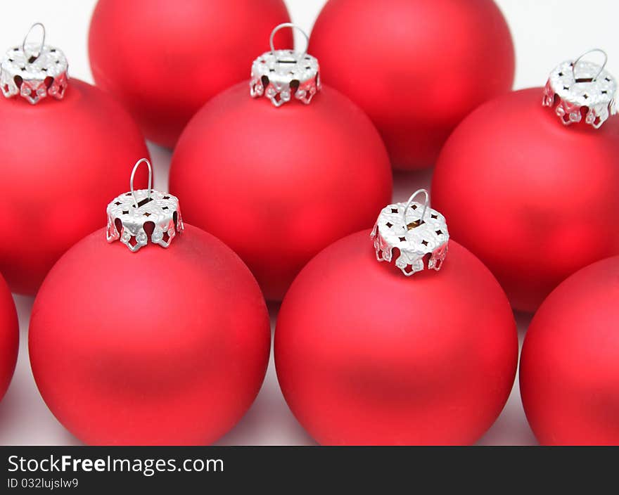 Christmas balls red mat