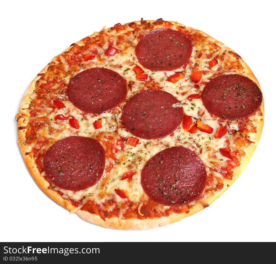 Pizza cheese, salami, red pepper tomato paste. Pizza cheese, salami, red pepper tomato paste