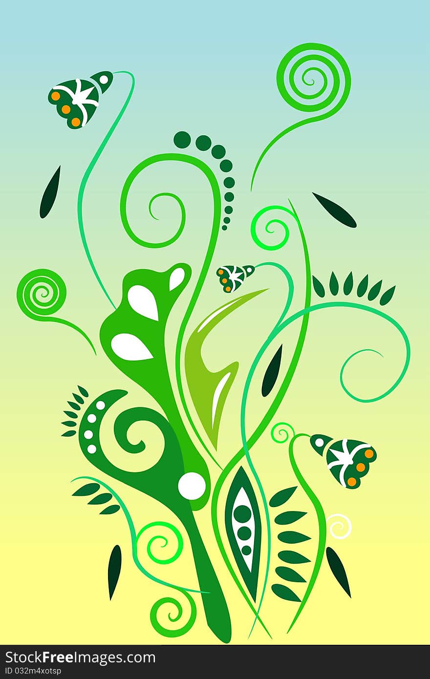 Abstract floral green vector illustration. Abstract floral green vector illustration