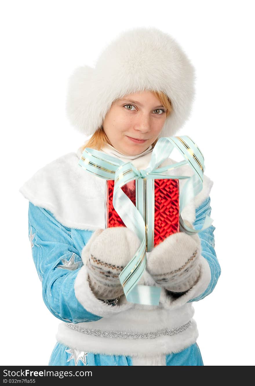 Beautiful young woman wearing new year clothes