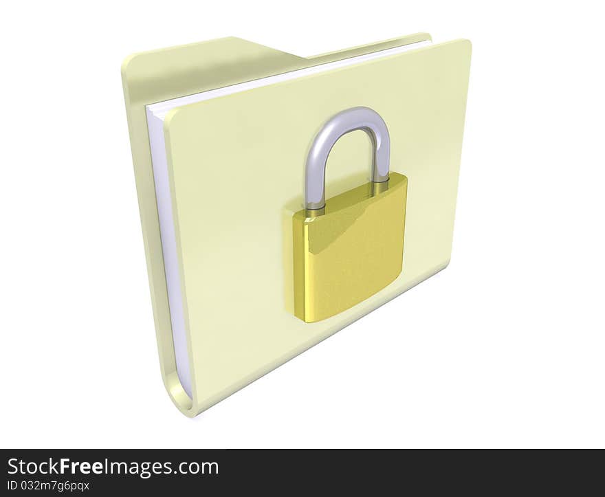 Folder icon and padlock