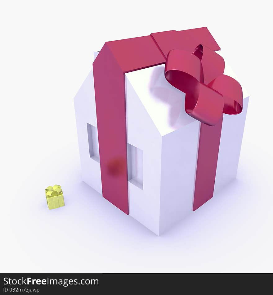 Rendered of a house present on white background