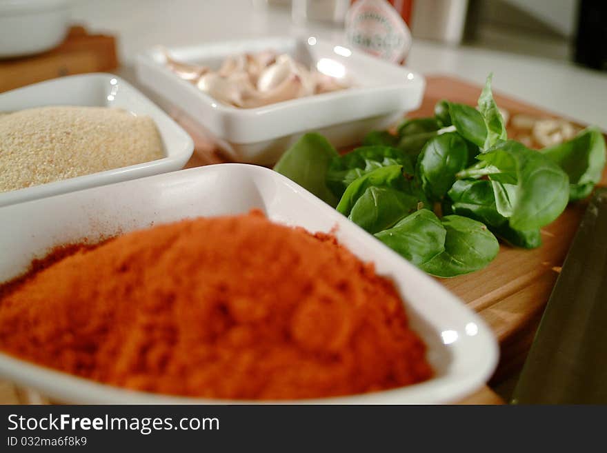 Basil curry and garlic - mediterranean taste