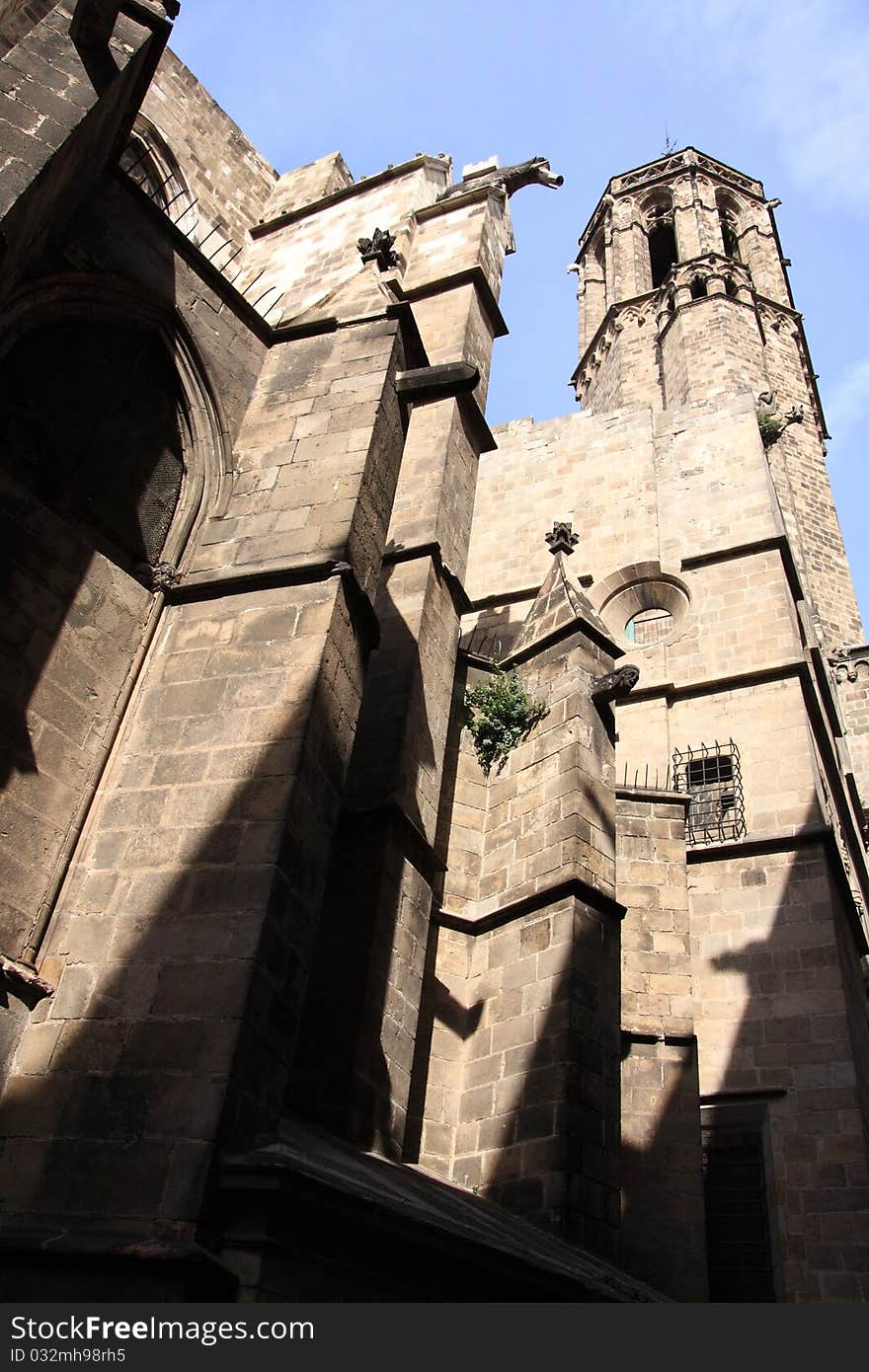 Barcelona.Fragment of a Gothic cathedral.