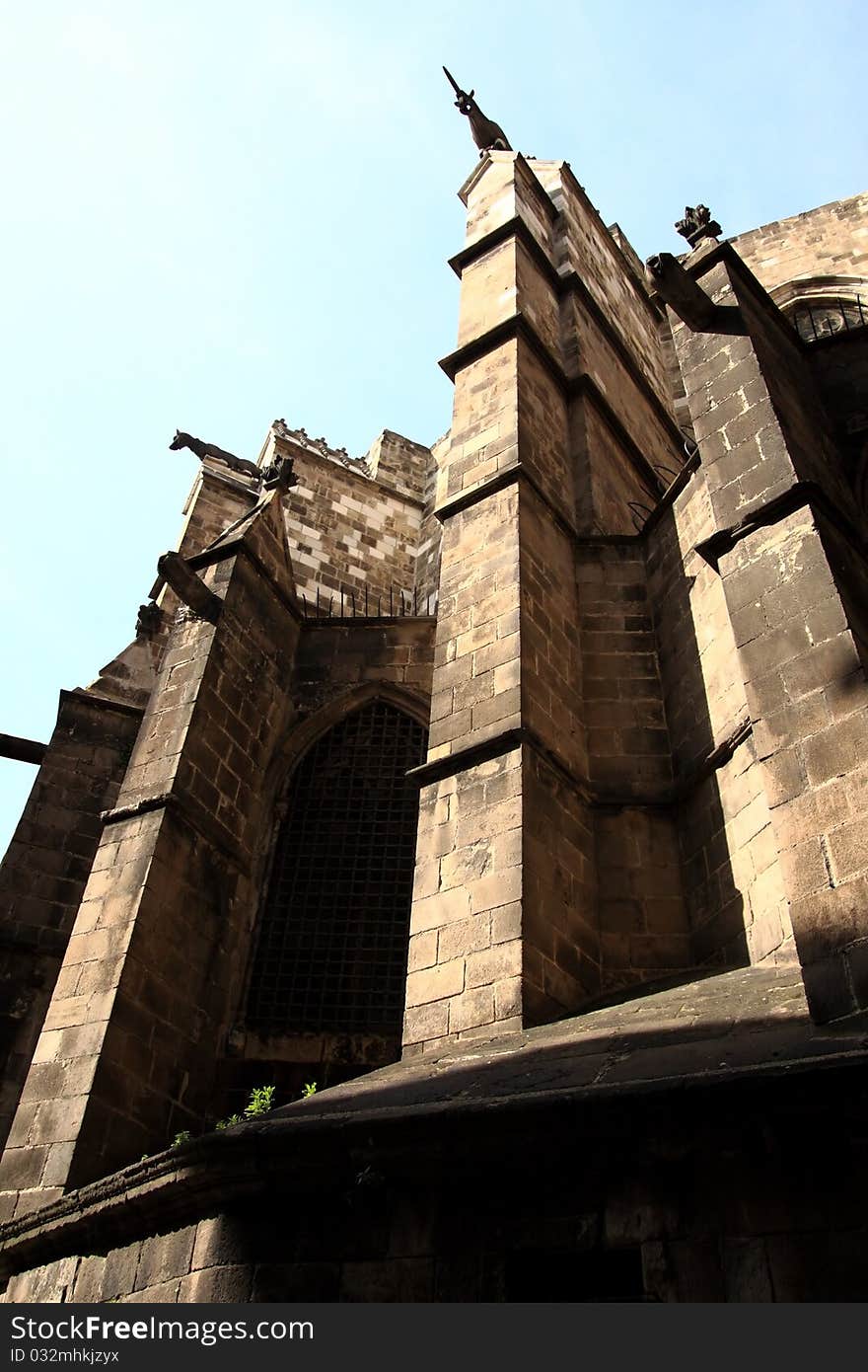 Barcelona.Fragment Of A Gothic Cathedral.