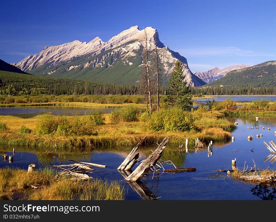 Majestic Veremillion Lake located in Banff National Park, Canada. Majestic Veremillion Lake located in Banff National Park, Canada.