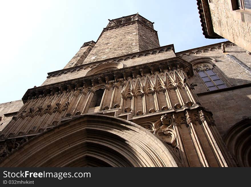 Barcelona.Fragment Of A Gothic Cathedral.