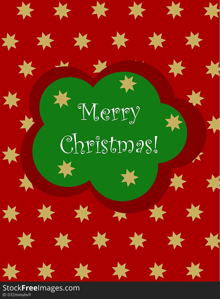 Red Christmas card background with Merry Christmas greetings. Red Christmas card background with Merry Christmas greetings