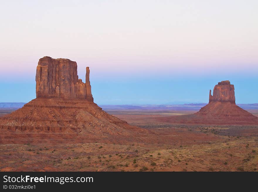 Monument Valley at Sunset - Both Mittens