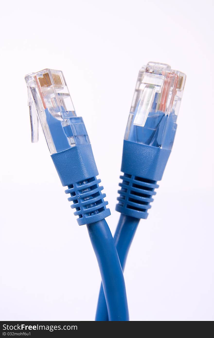 Two UTP network cable with bright background. Two UTP network cable with bright background