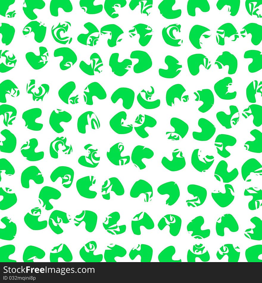 Decorative green and white floral abstract background