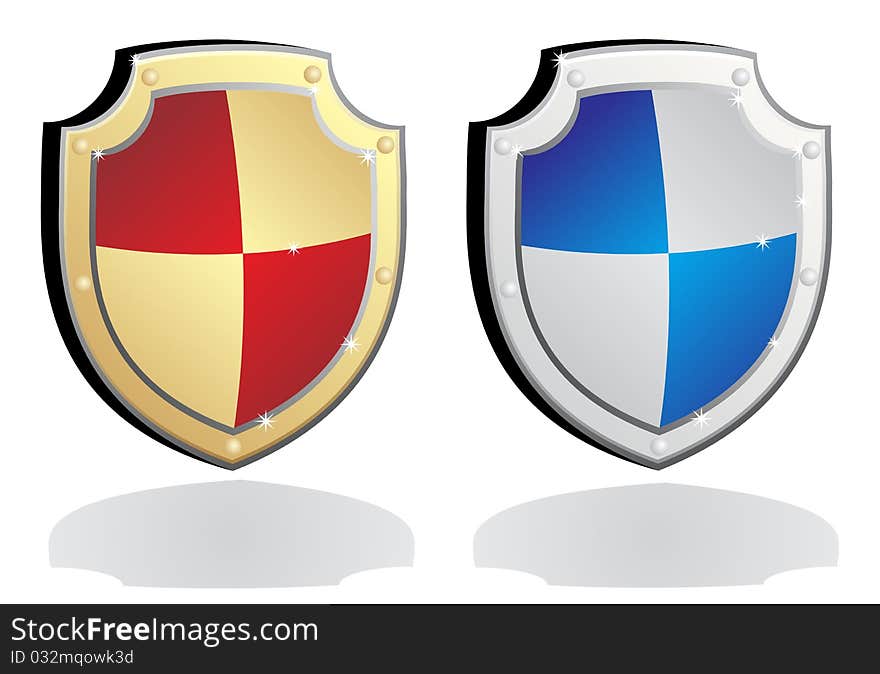 Shield security symbol on white