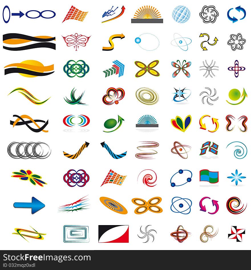 Large set of symbols for the business