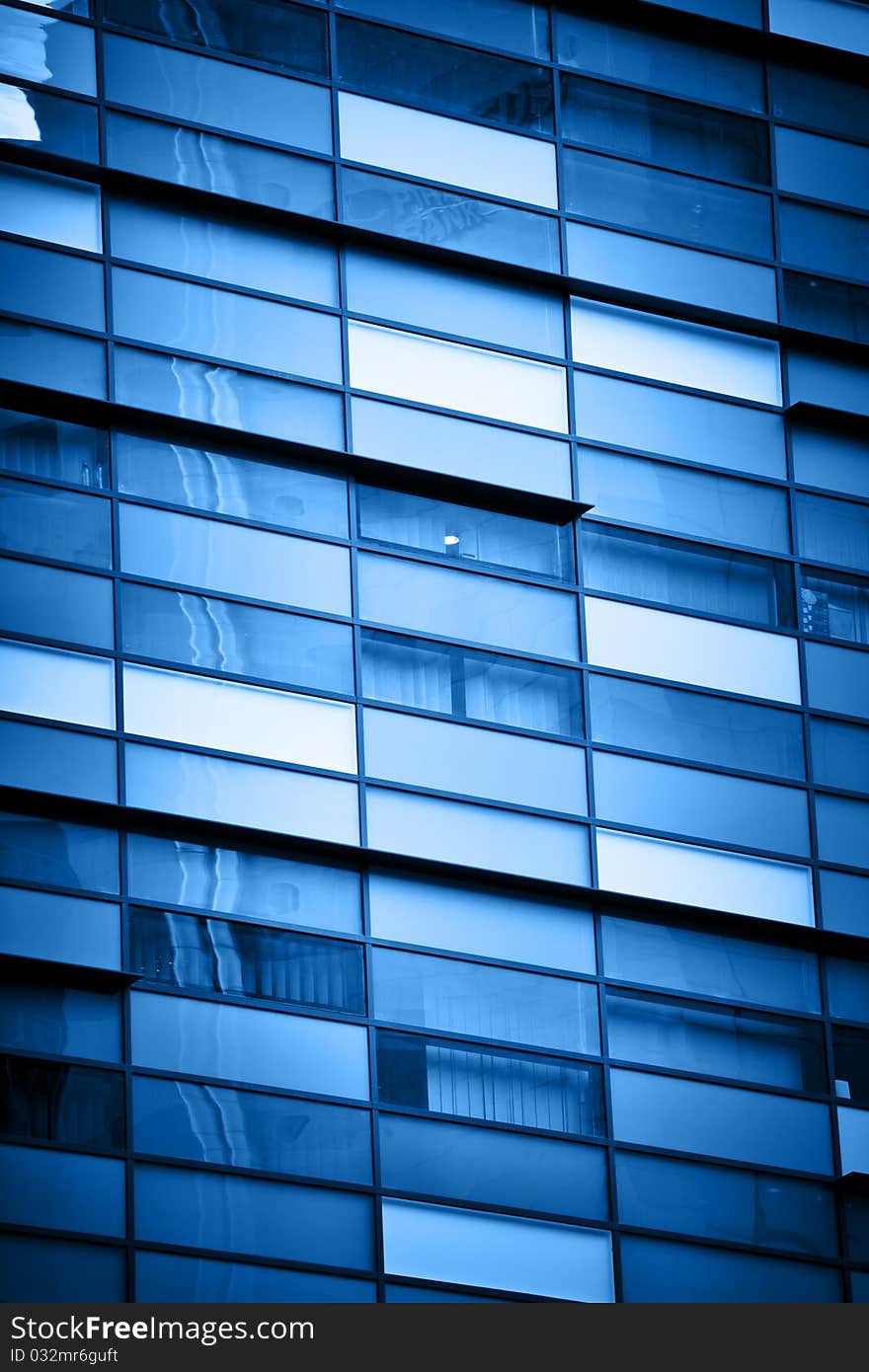 Detail with skyscraper glass windows