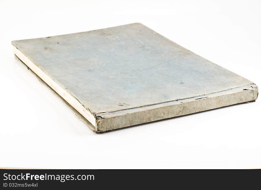 Old blue notebook isolated