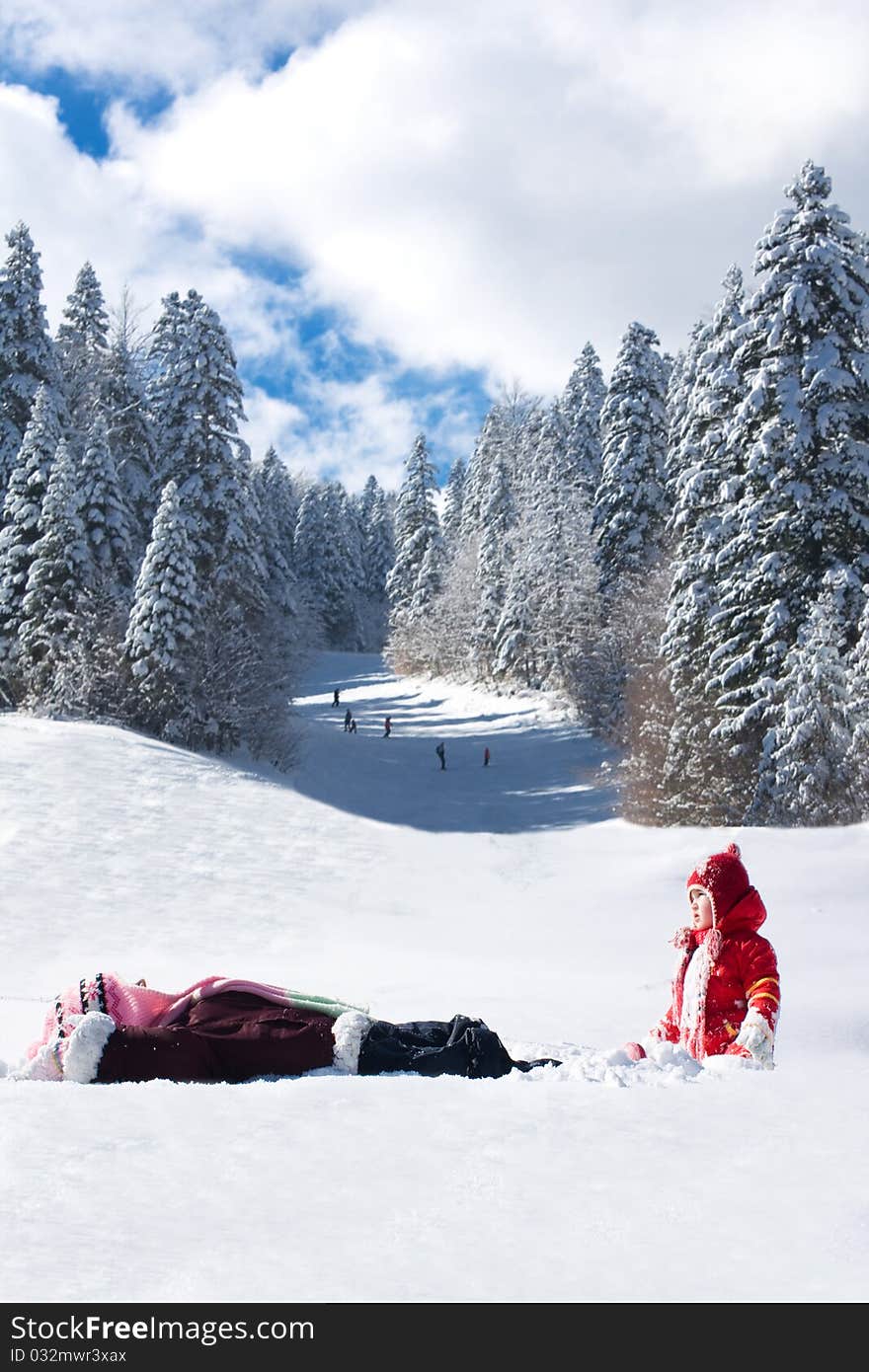 Children on snow