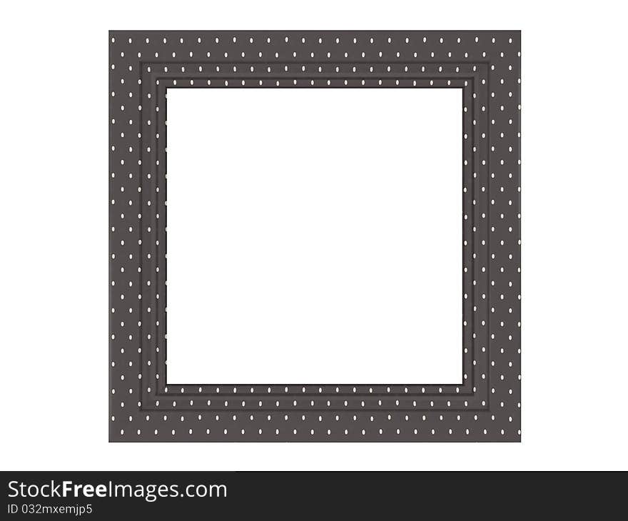 Vintage empty picture frame isolated on white, render/illustration