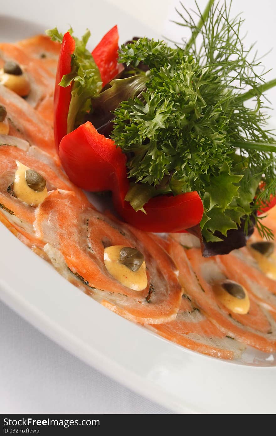 Smoked Salmon Carpaccio, Gourmet, Close-up