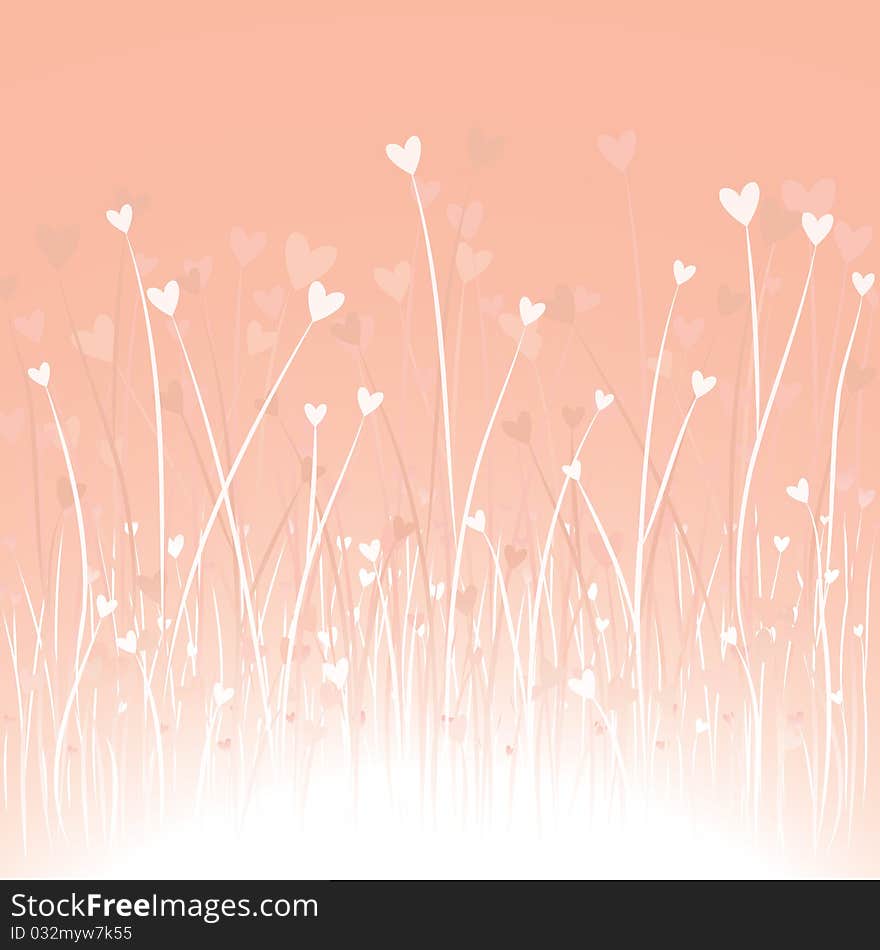 Romantic background with hearts