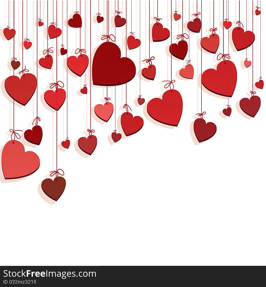 Romantic background with hearts