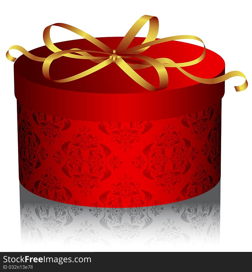 Realistic gift box illustration on white background