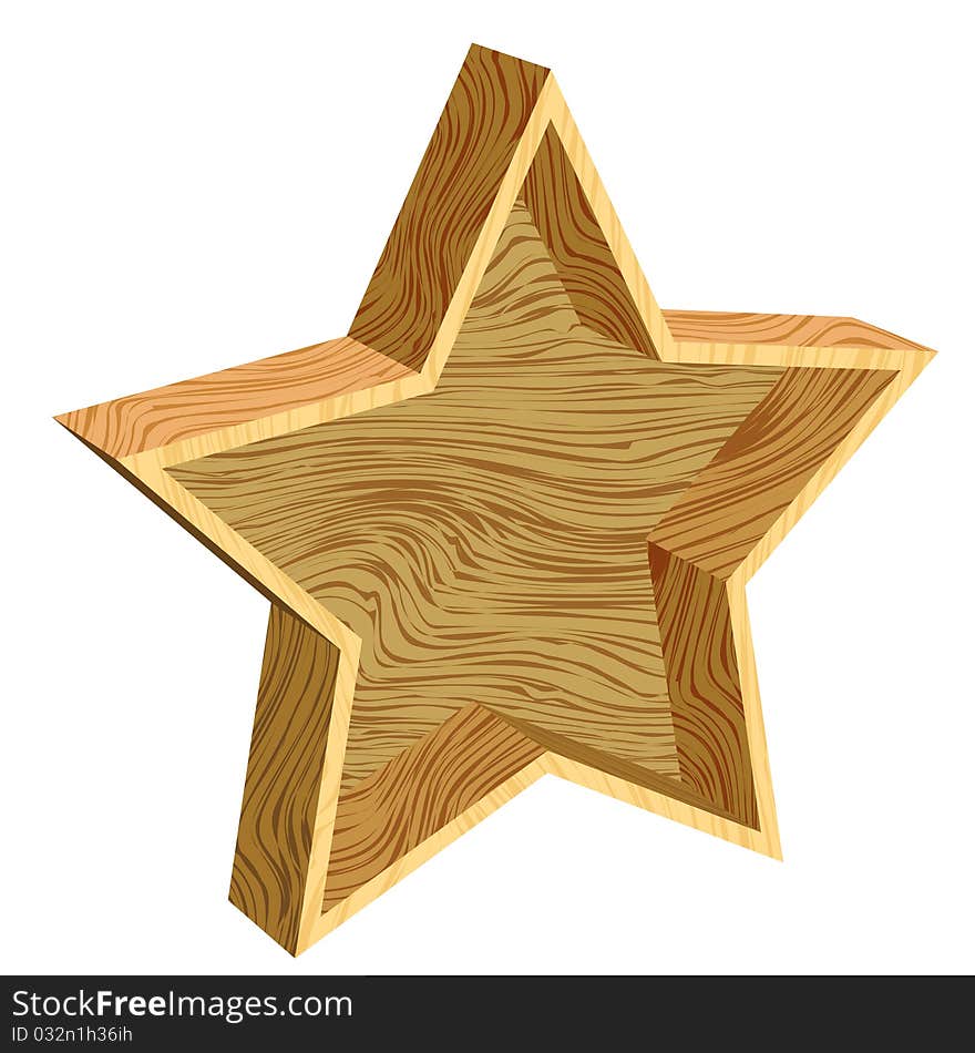 3d wooden star