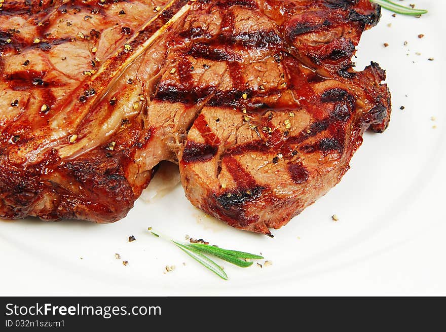 Beef steak grilled with herbs