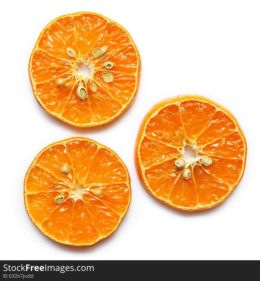 3 Orange pieces isolate over white background