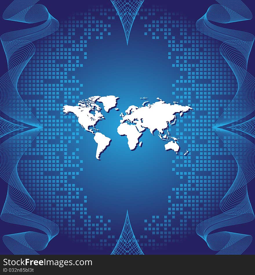 Abstract background with world map and place for your text. Abstract background with world map and place for your text