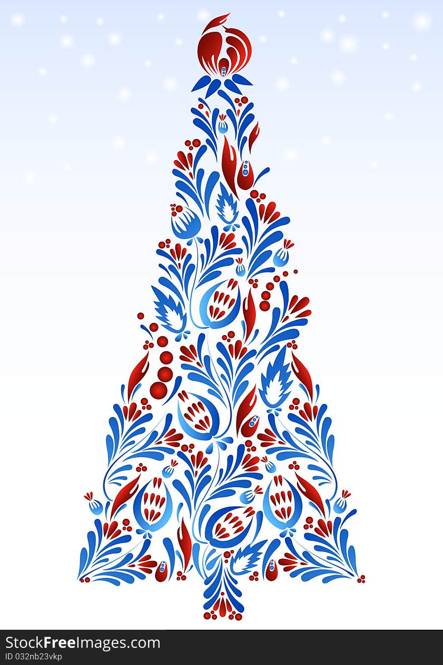 Abstract pattern new year tree. Abstract pattern new year tree