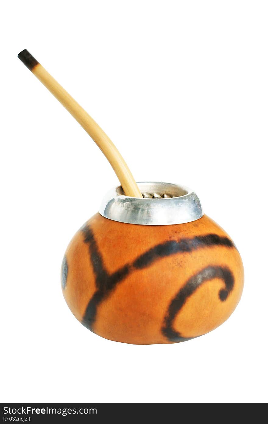 Argentinian Yerba Mate tea attributes - calabash and bombilla. Argentinian Yerba Mate tea attributes - calabash and bombilla