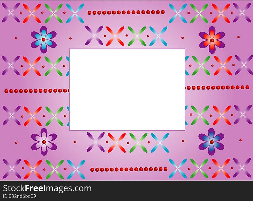 Children postcard with frame for your text,vector