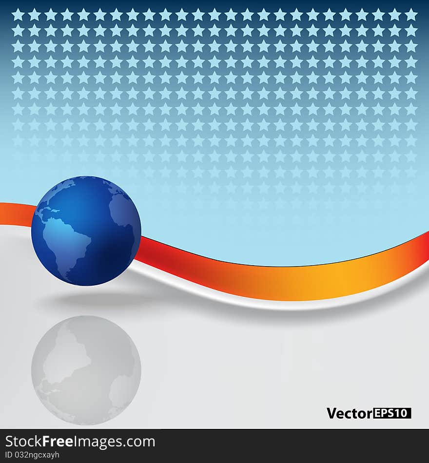 Abstract background with blue globe