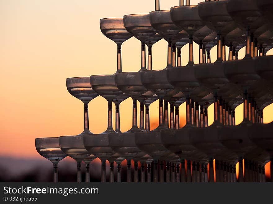 Champagne glasses tower