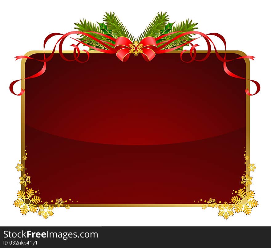 Christmas background with red bow.illustration for a design